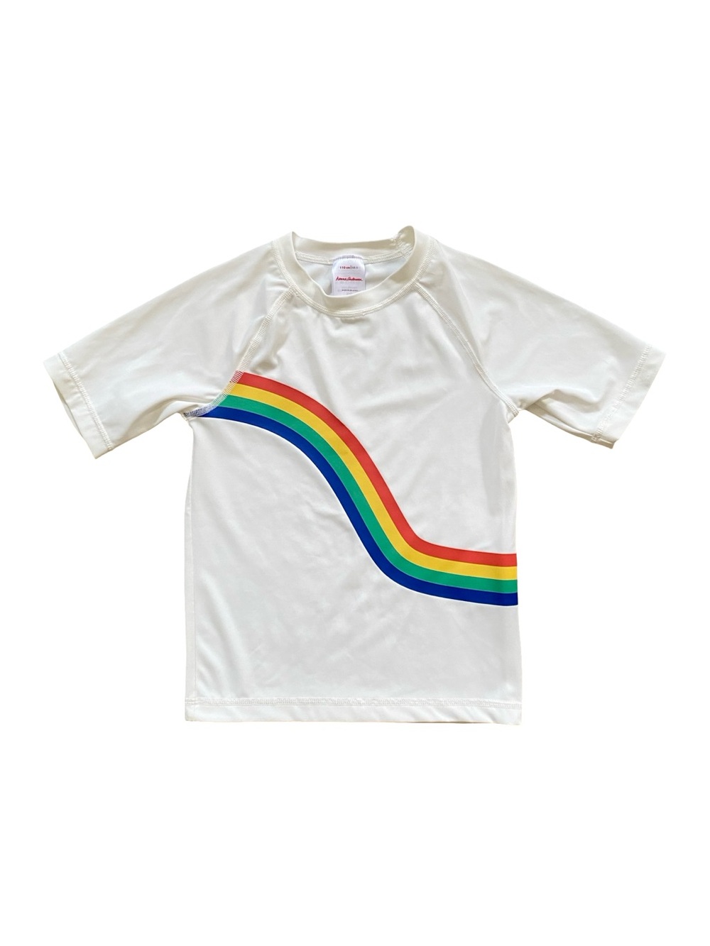 Hanna Andersson Rash Guard with Rainbow Stripe - Size 5